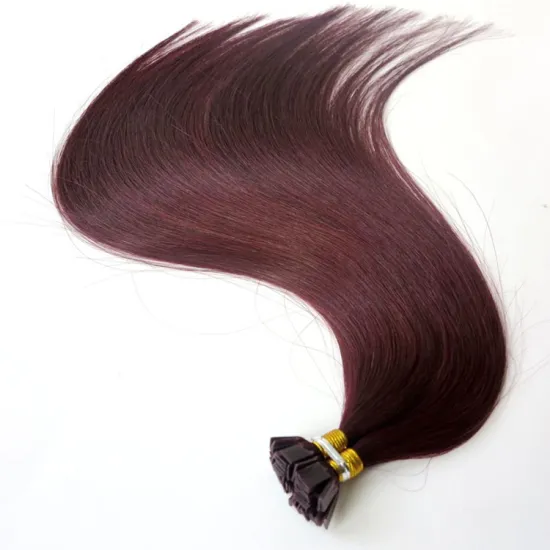 Best Selling 1G/Strands Pre Bonded Flat Tip Russian Virgin Remy Human Hair Extensions Keratin Tip