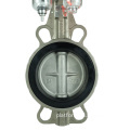 Pneumatic Butterfly Valve DKV Air Control Wafer Type Double Acting SS304