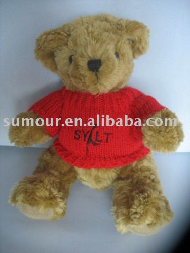 Traditional Jointed Teddy Bear in Red Sweater