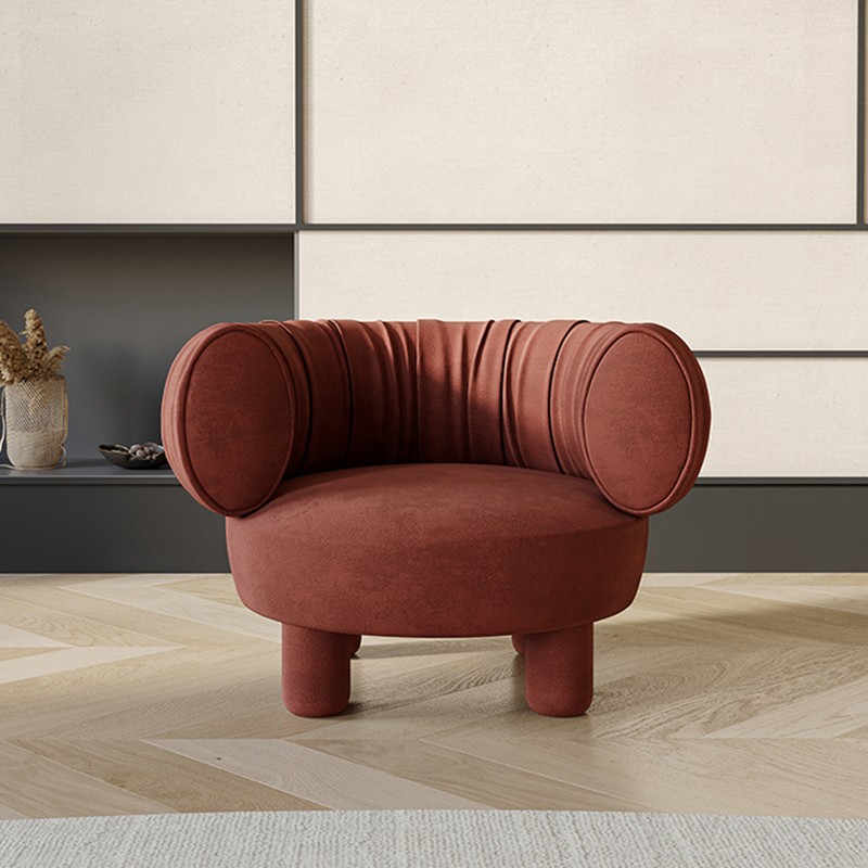 Chaise d'accent sculptural moderne avec amorti en peluche