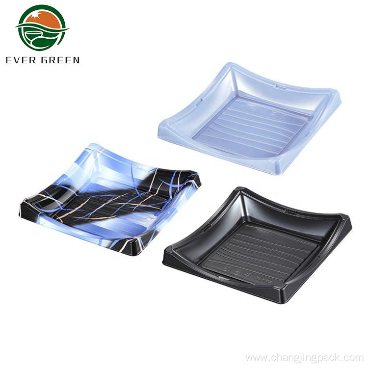 Anti-fog Blue Disposable Japanese Sushi Fish Food Tray