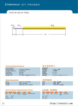 Harness Probe Pogo Pin CHZ136-A(6.0) Series for the Tests of Automotive Industry