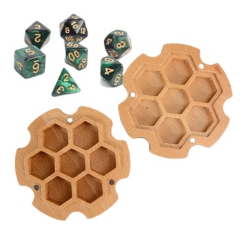 Beech Wooden Dice Tray Box for D&D RPG - Custom Travel Case