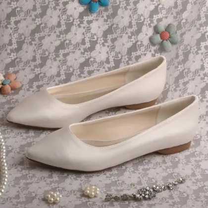 Bridal Flats Ivory Pointed Toe