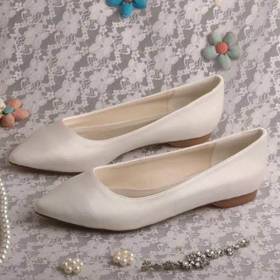 Bridal Flats Ivory Pointed Toe