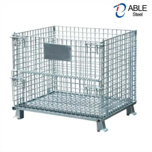 Cage en acier Cage pliant en métal Roues en fer entrepôt