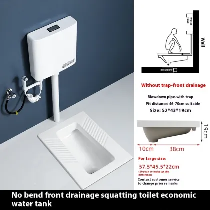 Ceramic Wall-Mounted Squat Toilet Suite with Pit-Type Flush Tank and Deodorant