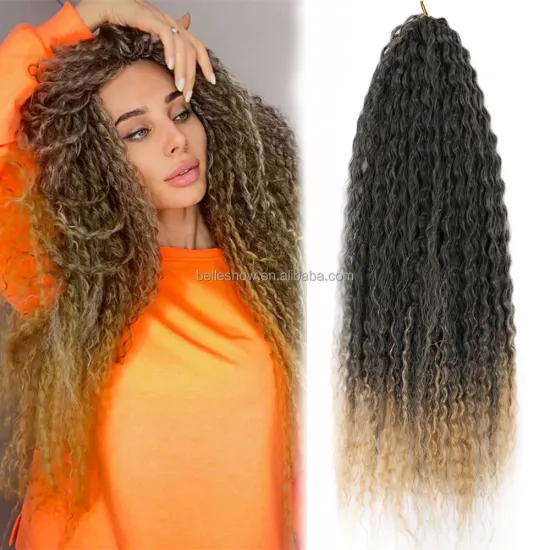 Synthetic Fiber Marley Hair Water Wave Synthetic Braiding Hair Extension Afro Kinky Curly Crochet Braids Brazilian Crochet Hair