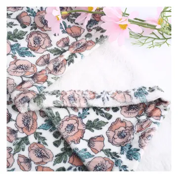 Custom Floral Double-Sided Brushed Minky Fabric for Baby Blanket (No MOQ)