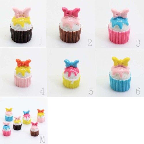 100 pcs/sac Coloré Cupcake Dessert En Forme De Résine Cabochon Pour Artisanat À La Main Perles Décoratives Slime Charmes