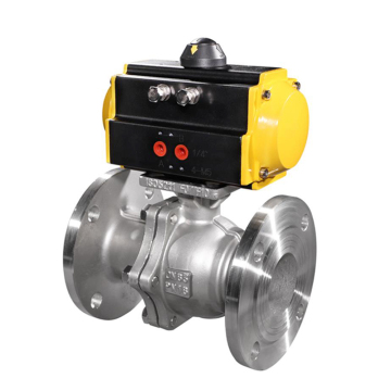 High Temperature 2 Inch Stainless Steel Flange Ball Valve with 2 Way Single Acting Pneumatic Actuator