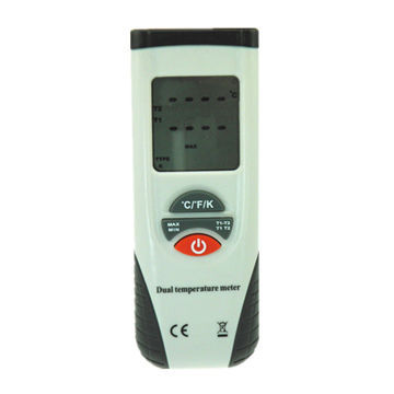 Dual thermometer with large back-light LCD screen and auto power-off