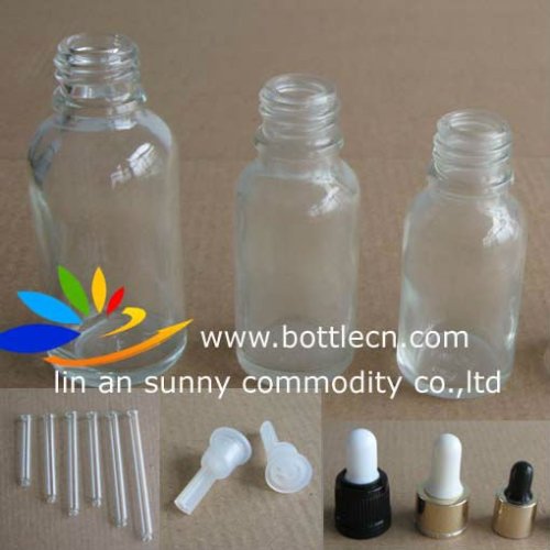 sc521pz02 100ml clear colored and frost boston round empty essential oil bottle with glass pipettes