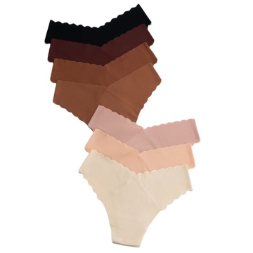 Wholesale Women's Ice Silk V-Shape Waist Seamless Panties for Ladies