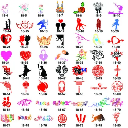 Airbrush Body Art Tattoo Stencil Template