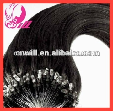 Brown micro rings loop hair extensions micro bead human hair extensions micro loop hair extensions hot sale