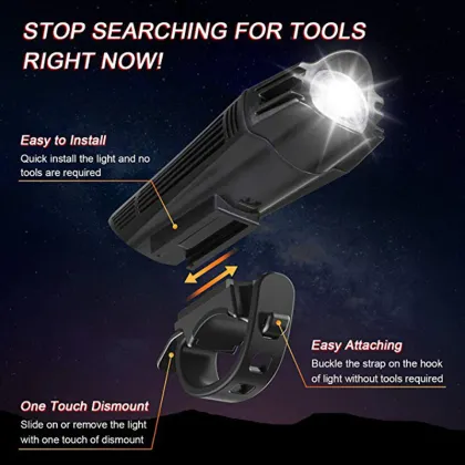 USB Rechargeable Bicycle Head Lamp and LED Tail Light Set for Outdoor Riding