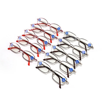 Fashion Metal Frame Anti Blue Light High Quality Crystal Reading Glasses Wholesale
