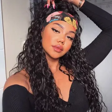 Transparent Lace Front Wig 100% Human Hair Wigs 13*4 Lace Raw Virgin Water Wave Black Wig For Black Women
