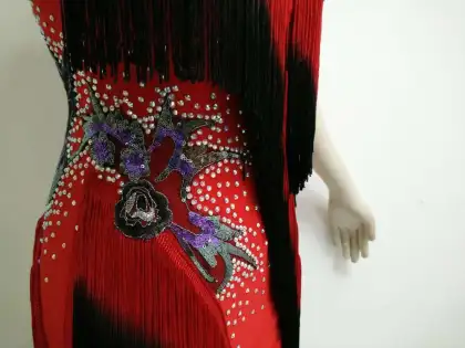 Red latin ballroom skirts