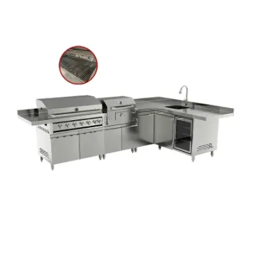 Commercial Use Lamb Beef Roast Built in BBQ Grill Kitchen Cabinet with Cooler