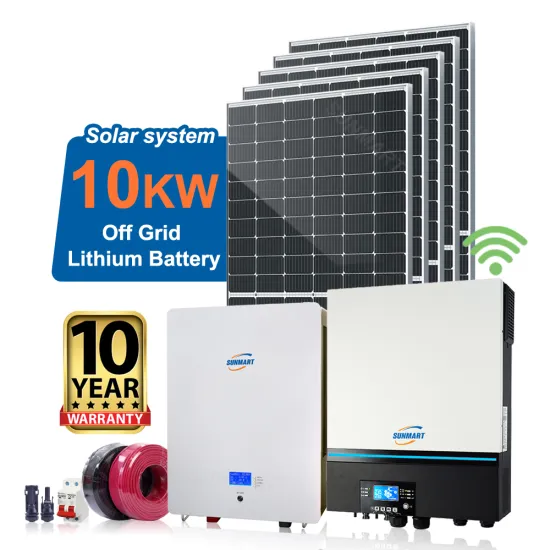 Complete 10kW Solar Power System with Hybrid Configuration and Lithium Battery Storage