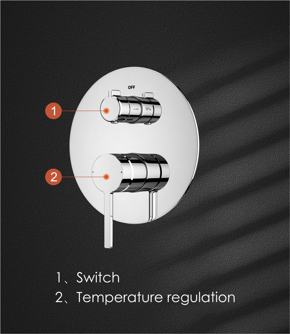 Levier simple rond douche cachée mxer