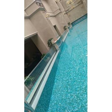 Yüzme havuzu için 100mm kalınlığında akrilik cam duvar