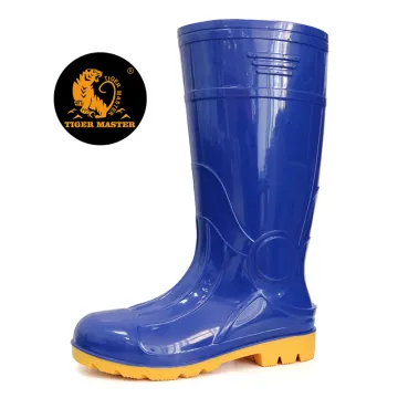 PVC glitter safety rain boots steel toe