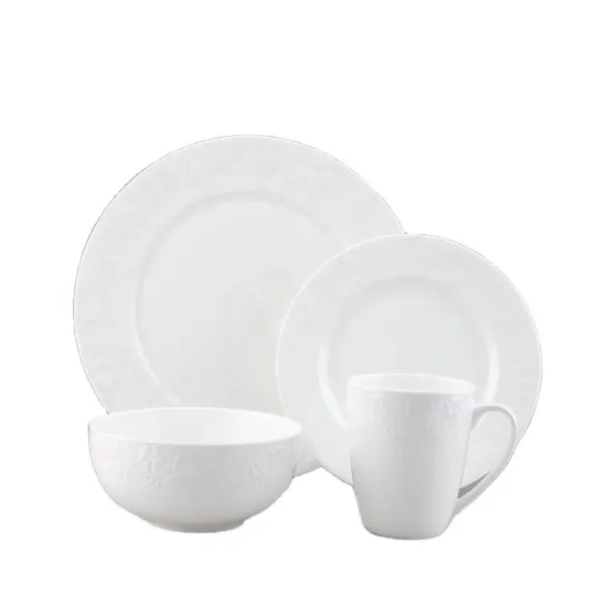 2023 Hot Selling Embossed Ceramic Dinnerware For Hotal