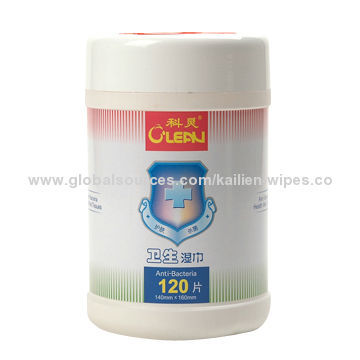 Antibacterial Adult Wet Wipes, Made of Nonwoven Spunlace