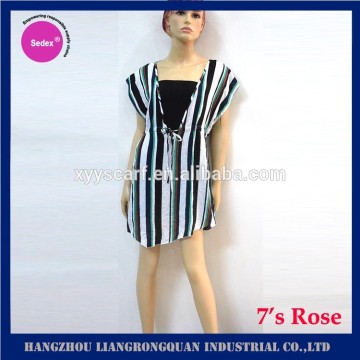 2016 fashion summer colour stripe V neck cotton mini women skirt