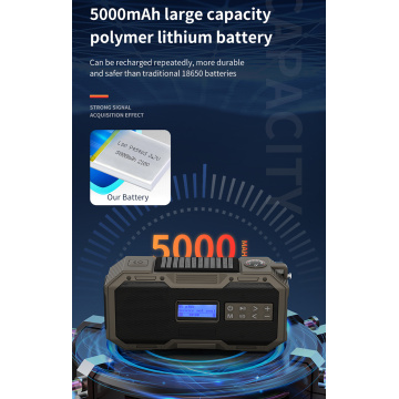 DF587 solar speaker NOAA AM FM radio