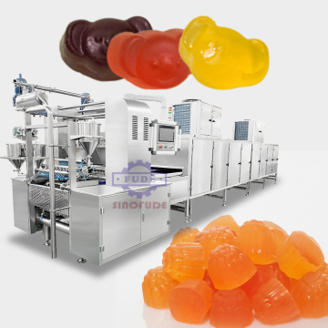 Automatic Production Line for Star, Bear Mold Gummy Candy, Vitamin Jelly Candy Manufacturing Machine