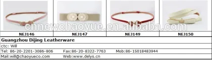 Ladies Black Elastic Pu Ribbon Fashion Waist Belt