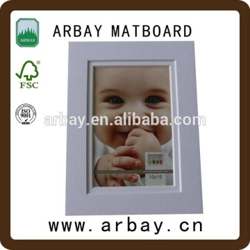 High grade 1.4mm thickness acid-free photo frame white double mats