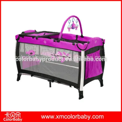 Aluminum baby crib with toys, adult baby crib