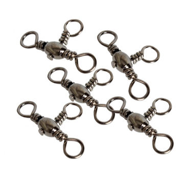 Fishing Connector Swivels 3Ways Strong Steel Fishing Tackle Snap Rolling 100pcs