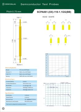 Double-ended Pogo Pin Test Probe SCPA061 Series for Chip Inspection