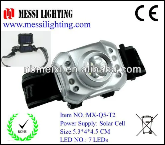 7 LED Solar rechargeable head light