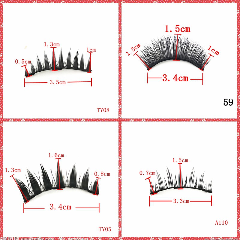 Two pairs magnetic false eyelashes with eyeliner and tweezer