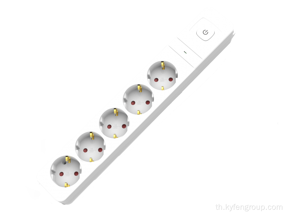 5 แถบพลังงานทางออกพร้อมการป้องกันไฟกระชาก