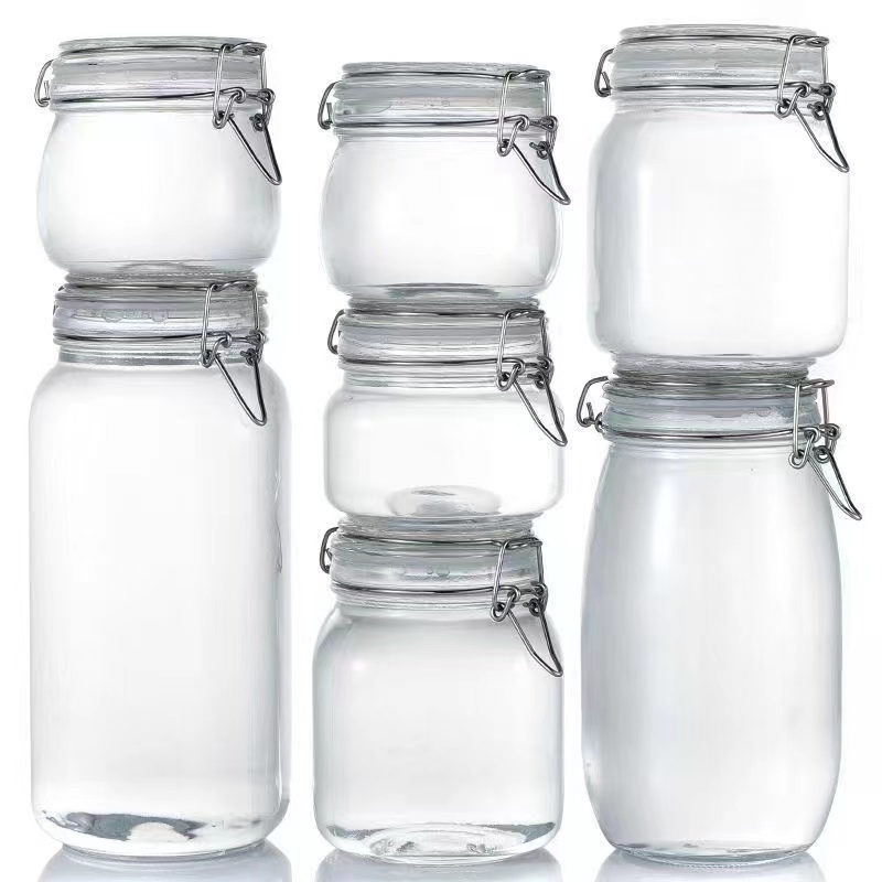 Glass Maon Jar With Clip Top