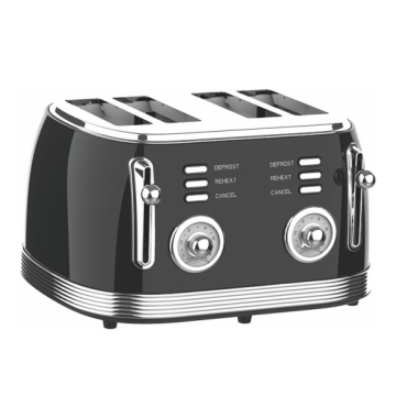 Penjualan panas baja stainless otomatis 4-slice retro electric toaster