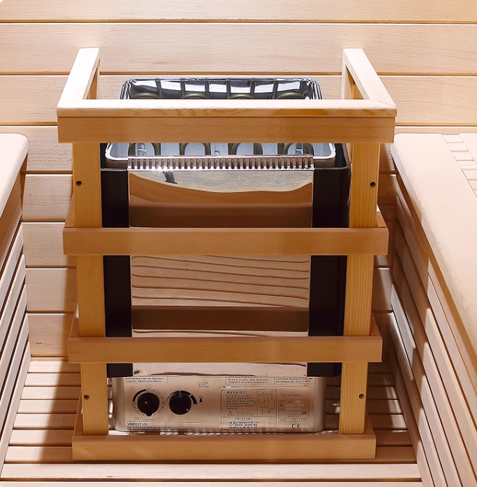 Traditional indoor sauna room