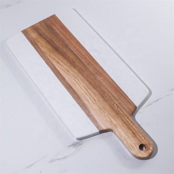 Hot Selling Marble Cutting Board Spliced with Wood and Marble Cheese Bread Plate: A Premium Kitchen Essential