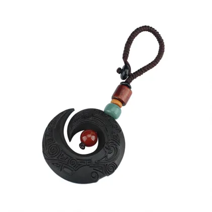 Wholesale Handmade Nepal Buddhist Ebony Mantra Pendant Necklace with Classical Aesthetics and Feng Shui Blessing