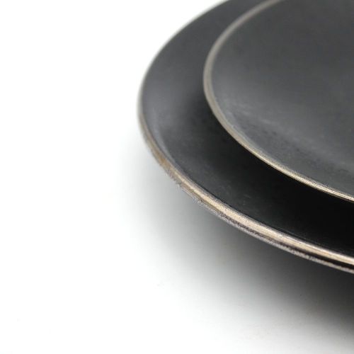 Juego de placas de cerámica de estilo vintage placa de cerámica negra para lavavajillas de Marruecos