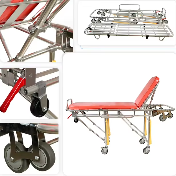 Aluminum Alloy Ambulance Stretcher for Emergency Patient Transfer