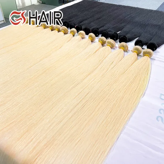 Wholesale Blonde Brazilian Human Hair Bundles 100% Straight